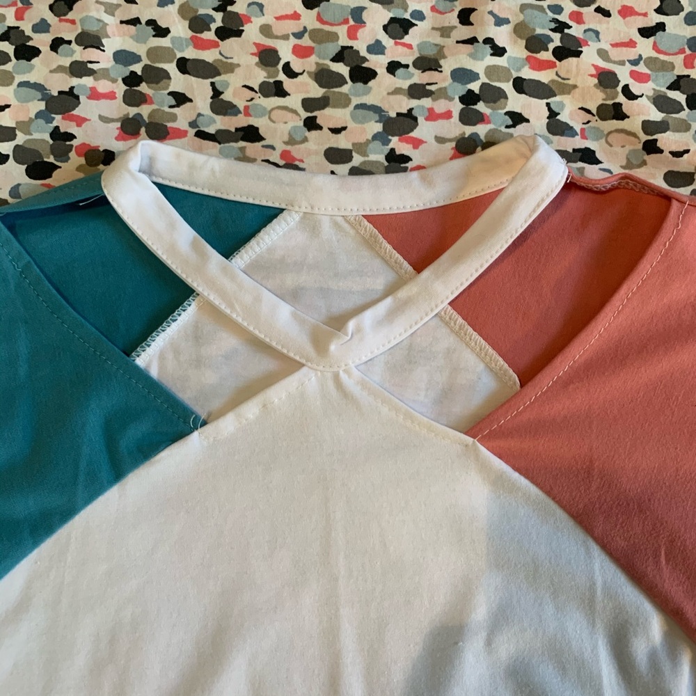 Color Block Cutout Top